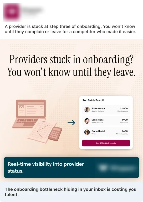 LinkedIn single image ad campaign for B2B SaaS - example 002