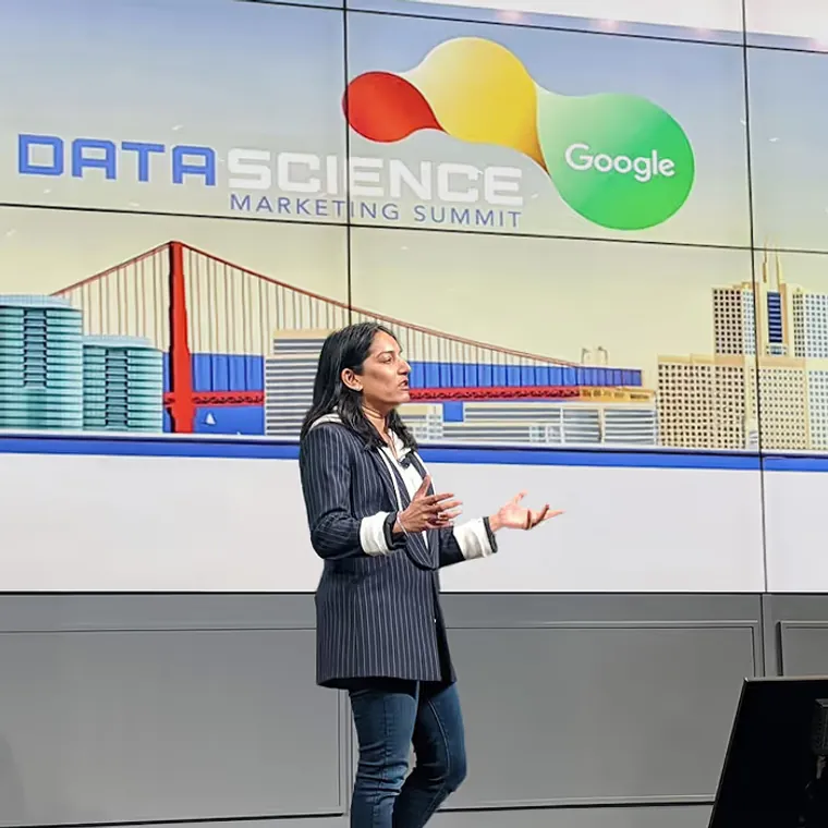 Lyla Kuriyan speaking at the Data Science Marketing Summit